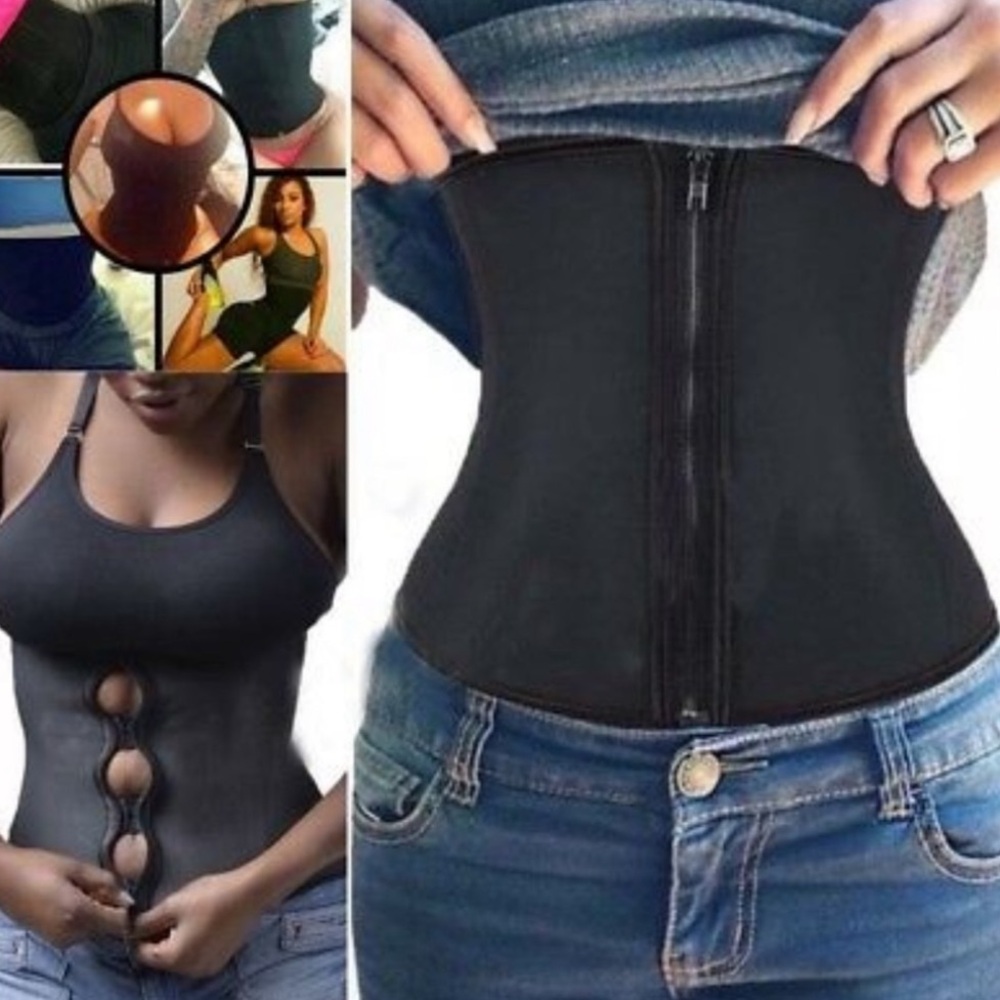 Only 3 LEFT! LATEX Hook & Zip Waist Trainer - Picture 3 of 11